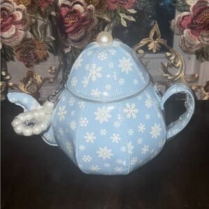 Dolls Kill Blue Snowflake Teapot Shoulder Bag